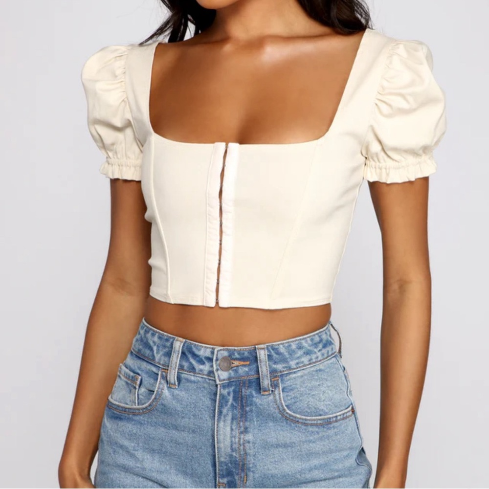 Hook and eye corset top